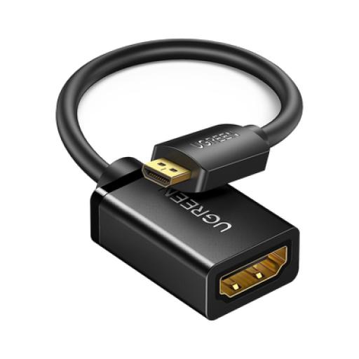 [UGREEN_15844] Ugreen Adaptador Micro HDMI a HDMI (HDMI Tipo D)   / 18Gbps / 4K@60Hz / HDR /  Tecnología 3D / ARC / Carcasa PC+ABS / HDCP/ Longitud de 22 cm