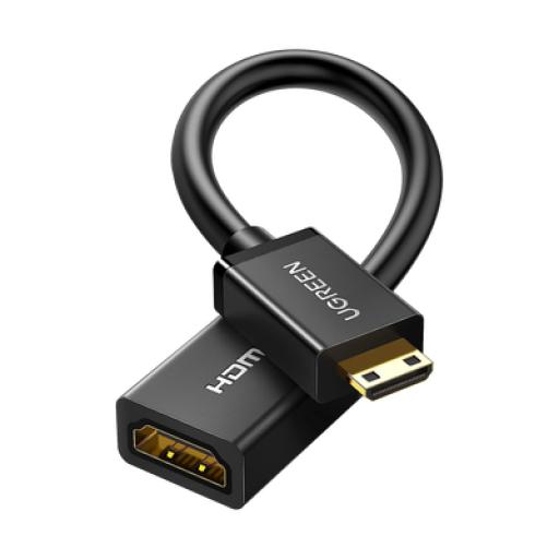 [UGREEN_15845] Ugreen Adaptador Mini HDMI a HDMI (HDMI Tipo C)   / 18Gbps / 4K@60Hz / HDR /  Tecnología 3D / ARC / Carcasa PC+ABS / HDCP/ Longitud de 22 cm