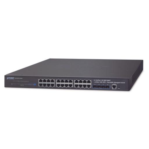 [PLANET_SGS-6341-24T4X] Planet Switch Administrable Capa 3, 24-Puertos 10/100/1000T + 4-Puertos 10G SFP+, Apilable