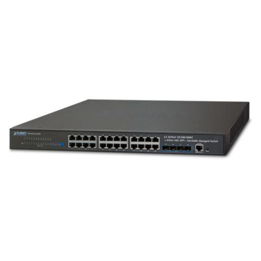 [PLANET_SGS-6341-24T4X] Planet Switch Administrable Capa 3, 24-Puertos 10/100/1000T + 4-Puertos 10G SFP+, Apilable