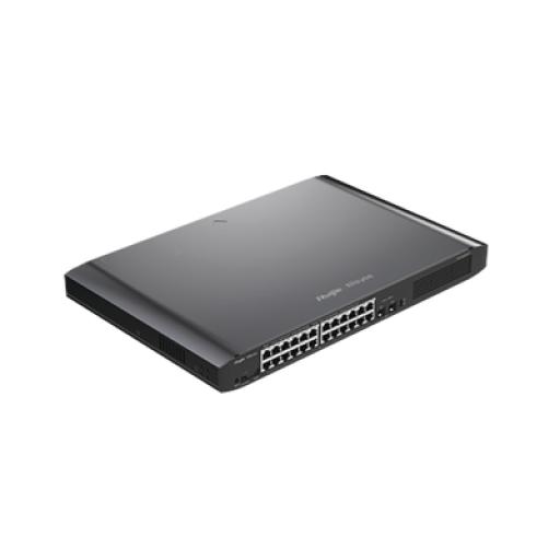 [RUIJIE_RG-ES226GC-P] RUIJIE Switch Smart PoE con 24 puertos Gigabit PoE 802.3af/at + 2 SFP para fibra 1Gb, gestión gratuita desde la nube, 370w