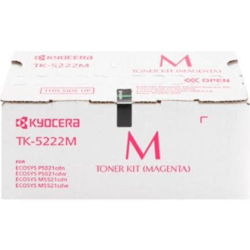 [KYOCERA_1T02R9BUS1] KYOCERA Tóner Kyocera TK-5222M 1.2K Páginas Compatible P5021cdn/P5021cdw/M5521cdn/M5521cdw Color Magenta