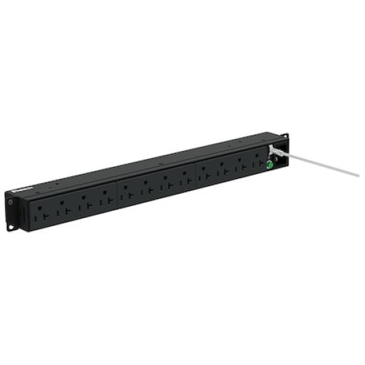 [PANDUIT_P12B30M] Panduit PDU Básico para Distribución de Energía, Enchufe de Entrada NEMA L5-20P, Con 12 Contactos NEMA 5-20R, Instalación Horizontal de 19in, 1UR, 20 Amp, 120 Vca