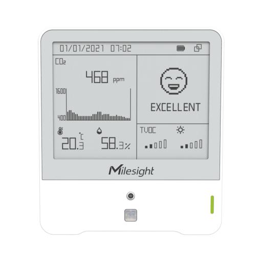 [MILESIGHT_AM307-915M] MILESIGHT Display LoRaWAN con sensor de temperatura, humedad y calidad del aire 