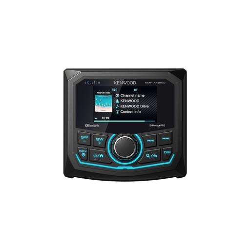[JVCKENWOOD_KMR-XM500] JVC  KENWOOD Estéreo marino sumergible IP66, con pantalla de 2.7 pulgadas, conexión Bluetooth, iluminación multicolor variable, con entrada USB 
