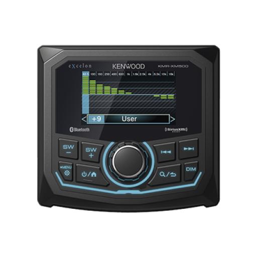 [JVCKENWOOD_KMR-XM500] JVC  KENWOOD Estéreo marino sumergible IP66, con pantalla de 2.7 pulgadas, conexión Bluetooth, iluminación multicolor variable, con entrada USB 