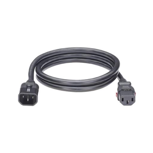 [PANDUIT_LPCA13-X] Panduit Cable de Alimentación Eléctrica Con Bloqueo de Seguridad, de IEC C14 a IEC C13, 1.8 Metros de Largo, Color Negro, Paquete de 10 Piezas