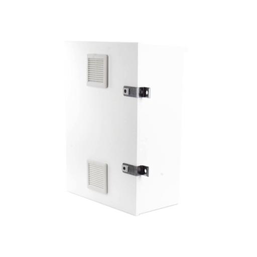 [EPCOM_EI-PCB-04-07-03-W3V] Epcom Gabinete para instalación de 2 Baterías PL110D12, Fabricado en Lámina Galvanizada, Accesorios para piso o poste (No incluidos)
