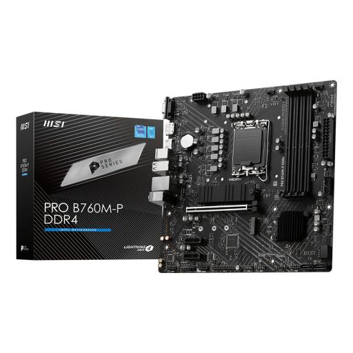 [MSI_PRO B760M-P DDR4] MOTHERBOARD MSI (PRO B760M-P DDR4) SOCKET 1700, 4*DDR4 4800 MHZ, HDMI, DP, D-SUB, MICRO ATX