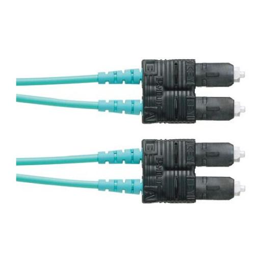 [PANDUIT_FX23LSNSNSNM002] Panduit Jumper de Fibra Optica Multimodo 50/125 OM3, SC-SC Duplex, LSZH (Cero Halógenos), Color Aqua, 2 Metros