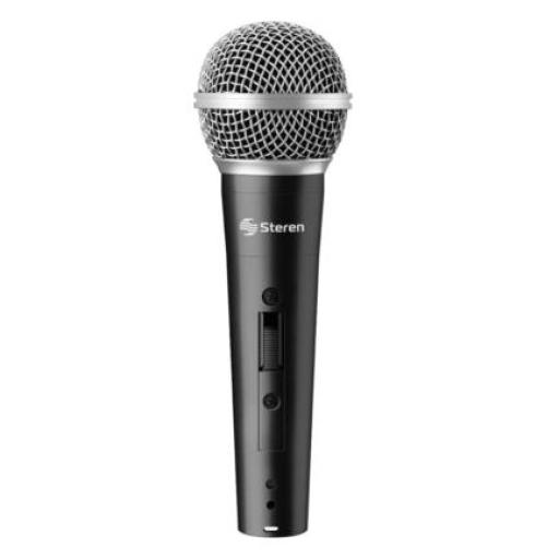 [STEREN_MIC-1058] Steren Micrófono Steren Alámbrico Profesional Unidireccional Rejilla Metálica Color Negro