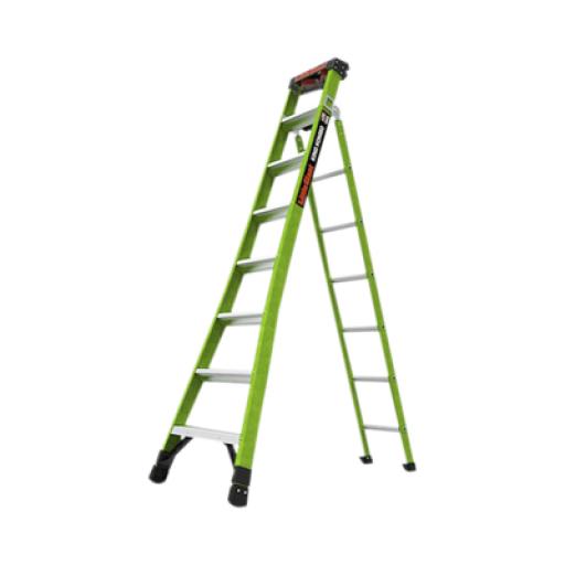 [LITTLEGIANT_KING-KOMBO2-8IAAC] Little Giant Escalera de Tijera 3 en 1 de 2.44 Metros, Fibra de Vidrio (SKU13908-001). Hecha en E.U.A. (Versión 2.0)