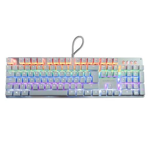 [GAMEFACTOR_KBG400-WH-RD] Game Factor TECLADO MECÁNICO GAME FACTOR RAINBOW SWITCH RED USB BLANCO KBG400-WH-R