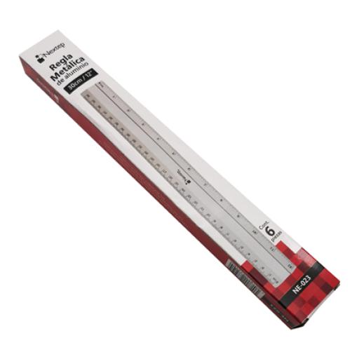 [NEXTEP_NE-023] Nextep Regla de Aluminio Nextep 30 cm c/6 Pzas