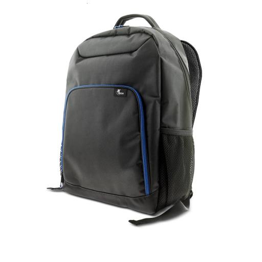 [XTECH_XTB-211] Xtech XTB-211 Mochila para laptop- 15.6" -  Poliéster -  Color Negro con detalles en azul - Bolsillo frontal para accesorios con organizador interior - Bolsillo de malla laterales