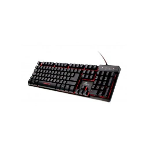 [XTECH_XTK-520S] Teclado para Gaming Xtech XTK-520S - Español - Iluminación Tri-color - Elección de iluminación roja, azul, o púrpura con ajuste de brillo para uso día o noche