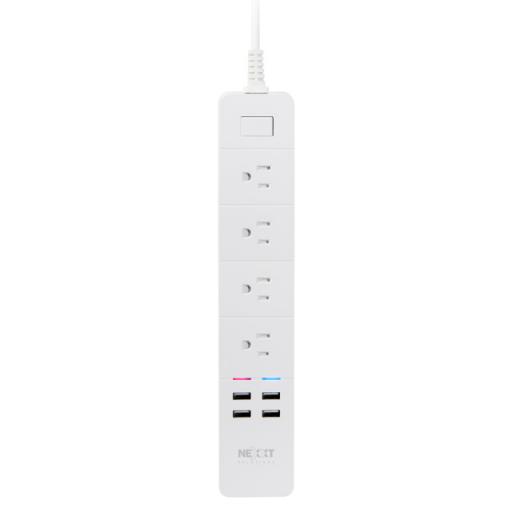 [NEXXTSOLUTIONS_NHP-E610] Nexxt Solutions Nexxt - Solutions Connectivity - wireless 4 outlet - Conexión Wi-Fi - 4 toma corriente - 4 puertos USB de carga - Compatible  con Amazon Alexa y Google Asistant - 1875W de potencia máxim