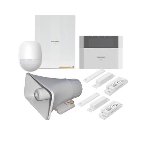 [HIKVISIONDIGITALTECHNOLOGY_DS-PHA64-LP/PACK(30W)] Hikvision Digital Technology KIT Panel de Alarma  AX HYBRID PRO / 1 Panel Híbrido / 1 Teclado LCD / 1 PIR / 2 Contactos Magnéticos / 1 Sirena de 30 Watts