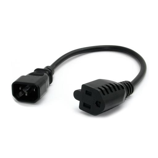 [STARTECH.COM_PAC100] StarTech.com CABLE DE 30CM DE ALIMENTACION C14 A NEMA 5-15R PARA COMPUTADOR.