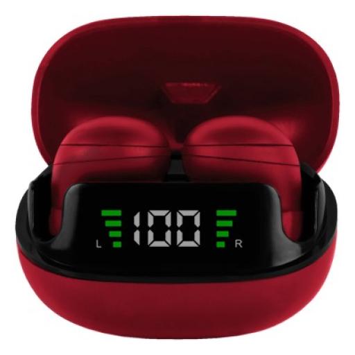 [PERFECTCHOICE_PC-117087] Perfect Choice Audífonos Inalámbricos Perfect Choice TWS Mini Tiny Beats con Indicador de Carga Color Rojo