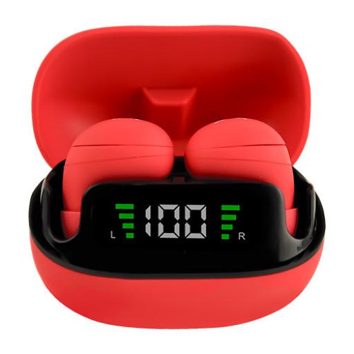 [PERFECTCHOICE_PC-117087] Perfect Choice Audífonos Inalámbricos Perfect Choice TWS Mini Tiny Beats con Indicador de Carga Color Rojo
