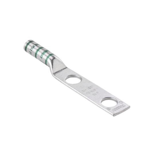 [PANDUIT_LCC2-38D-Q] Panduit Conector de Compresión de Cobre con 2 Orificios 3/8" para Cable 2 AWG,  1" de espacio entre Orificios. Paquete de 25 Piezas