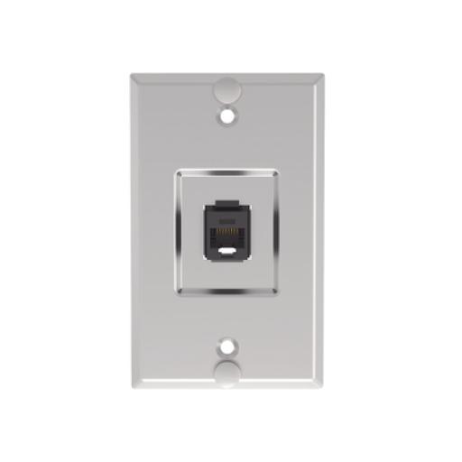 [PANDUIT_KWPK6] Panduit Placa de Pared Telefónica, Salida de 1 Puerto Keystone, Con Jack Cat6 Estilo 110 de Impacto, de Acero Inoxidable