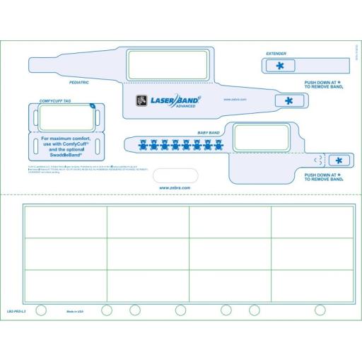 [ZEBRA_LB2-PED-L3] ZEBRA WRISTBANDS/LABELS/TAGS. PAPER/P 8.5X11IN LASER LASERBAND 2