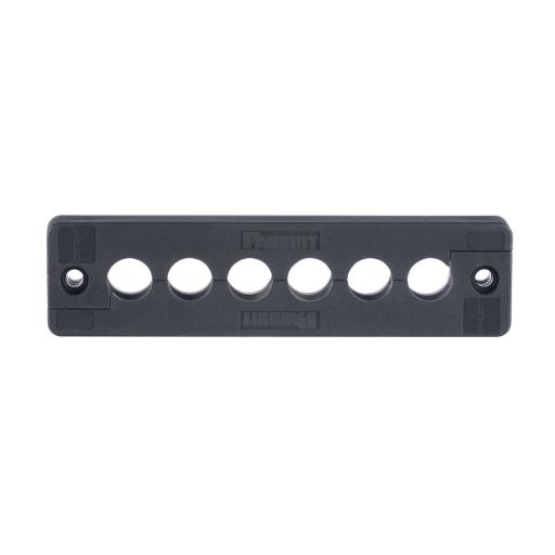 [PANDUIT_CEST2-A6] Panduit Pasacables  de 6 Orificios en Línea 4.41" X 0.67" IP65,  para Cables Terminados, Color Negro