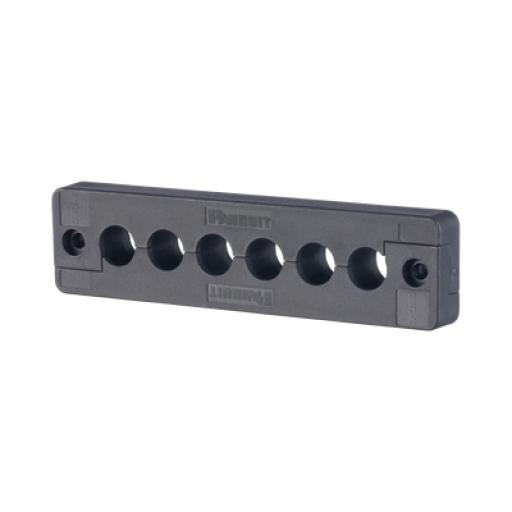 [PANDUIT_CEST2-A6] Panduit Pasacables  de 6 Orificios en Línea 4.41" X 0.67" IP65,  para Cables Terminados, Color Negro