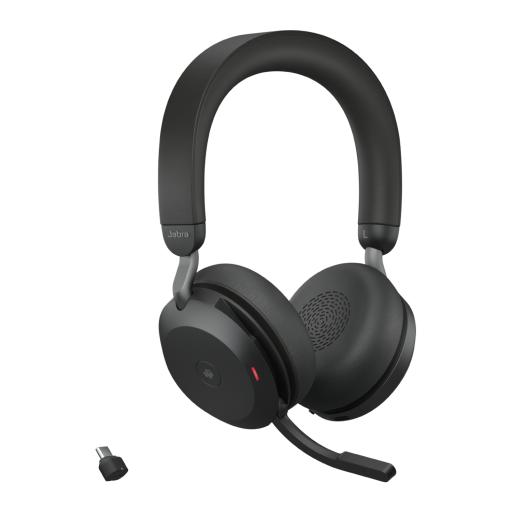 [JABRA_27599-999-889] Jabra Evolve2 75 - Auricular - en oreja - Bluetooth - inalámbrico - cancelación de sonido activo - USB-C - aislamiento de ruido - negro - con base de carga - Certificado para Equipos de Microsoft