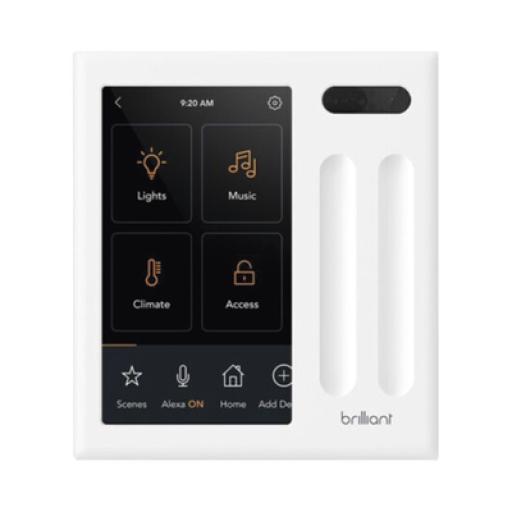 [BRILLIANT_BHA120USWH2C] BRILLIANT Control touch desde su pantalla en pared, compatible con 2 cargas para controlar iluminación.