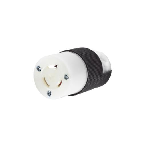 [HUBBELL_HUB-HBL-457-9C] Hubbell Conector Industrial con Bloqueo de Media Vuelta / 15 A 250 V CA / 2 Polos 3 Hilos / Nema L6-15R / Color Blanco y Negro.
