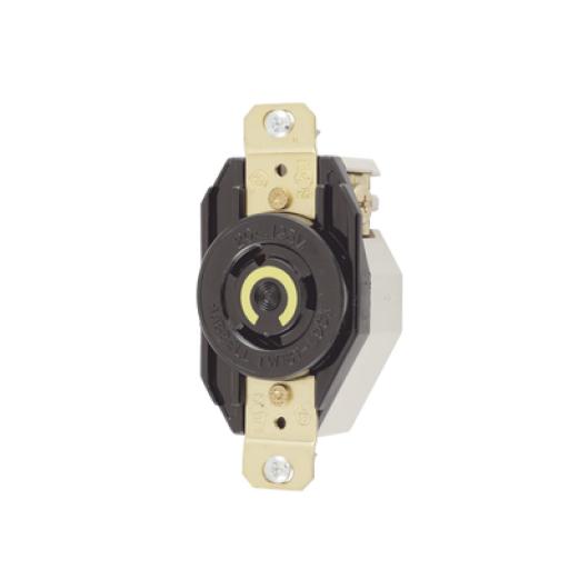 [HUBBELL_HUB-HBL2310] Hubbell Receptáculo de Media Vuelta Industrial para Empotrar de 20 A 125 V CA 2 Polos 3 Hilos (Nema L5-20R).