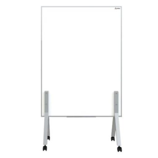 [ALFRA_6055] Alfra Pintarrón Móvil Alfra Lux Doble Superficie Metálico Tela Corcho 150X110cm