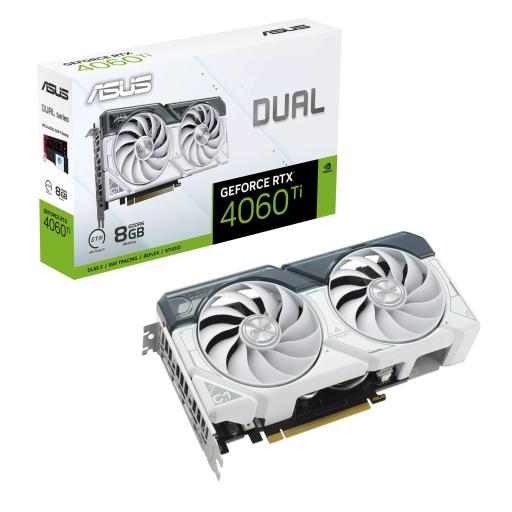 [ASUS_DUAL-RTX4060TI-8G-WHITE] Tarjeta de Video ASUS NVIDIA Dual GeForce RTX 4060 Ti White 8GB