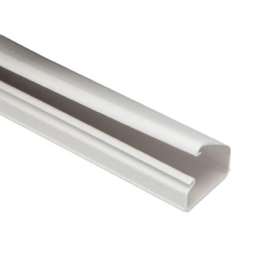 [PANDUIT_LD10IW10-A] Panduit Canaleta LD10 de PVC rígido, con cinta adhesiva para instalación sin herramientas, de 38.4 x 24 x 3048 mm, Color Blanco Mate