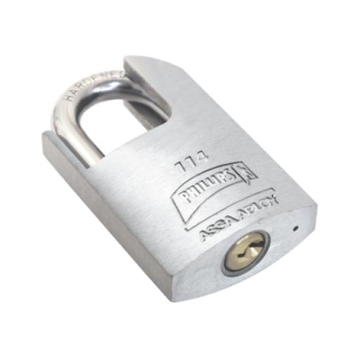 [PHILLIPS-ASSAABLOY_MX2419] PHILLIPS-ASSA ABLOY Candado Metálico Robusto para Puertas / Llave PH-52 para 5 pernos de combinación / Diseño Anti-palanca con Gancho Protegido.