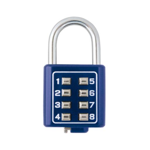 [PHILLIPS-ASSAABLOY_MX2783] PHILLIPS-ASSA ABLOY Candado Digital de Combinación M35 / No Requiere Llave / Combinación única integrada por 4 dígitos / Color Azul.