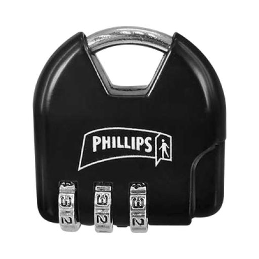 [PHILLIPS-ASSAABLOY_MX2320] PHILLIPS-ASSA ABLOY Candado de Combinación Ajustable / No Requiere Llave / Color Negro.