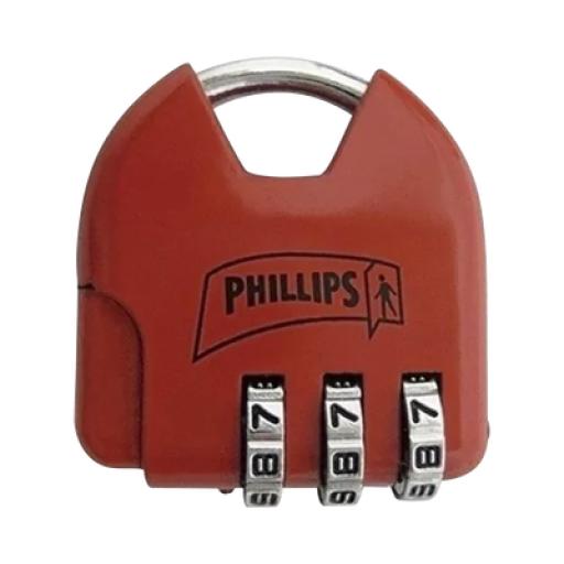 [PHILLIPS-ASSAABLOY_MX2325] PHILLIPS-ASSA ABLOY Candado de Combinación Ajustable / No Requiere Llave / Color Rojo.