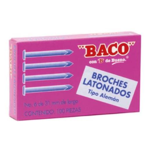 [BACO_BR016] Baco Broche Latonado Baco Tipo Alemán No.6 a 31 mm C/100 Broches