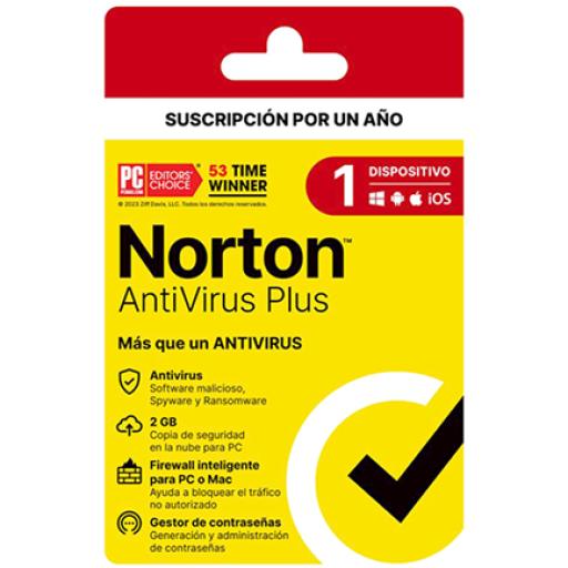 [NORTONLIFELOCK_SOFNRT1700] NortonLifeLock LICENCIA NORTON ANTIVIRUS PLUS 1D 1A 21443389