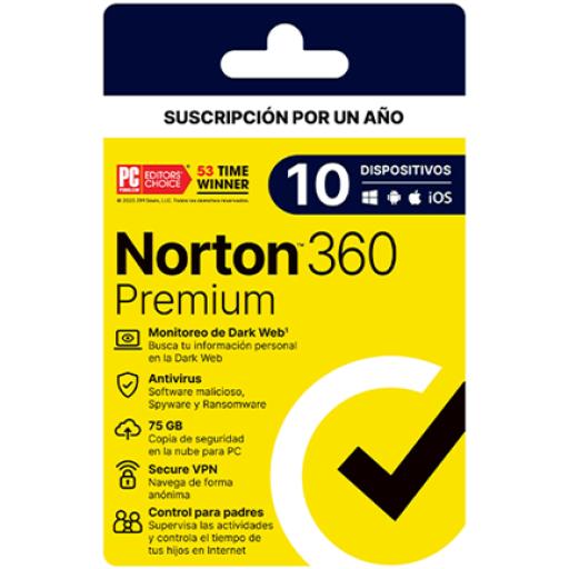 [NORTONLIFELOCK_SOFNRT1680] NortonLifeLock LICENCIA NORTON 360 PREMIUM 10D 1A 21443392