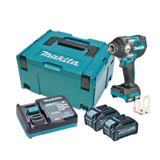 [MAKITA_TW-008-GM201] Makita Llave de Impacto BL con Cuadro de 1/2", 4 Velocidades eléctricas, Incluye 2 baterías Li-ION de 40 V, cargador rápido y maletín Makpac.