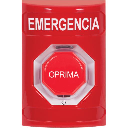 [STI_SS2009EM-ES] STI Botón de Emergencia, Texto en Español, Color Rojo, Acción Mantenida, Girar para Restablecer y LED Multicolor