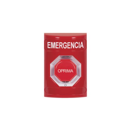 [STI_SS2009EM-ES] STI Botón de Emergencia, Texto en Español, Color Rojo, Acción Mantenida, Girar para Restablecer y LED Multicolor