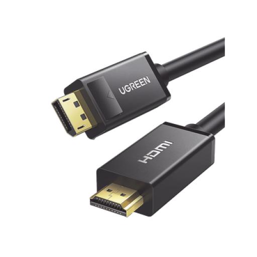 [UGREEN_10203] Ugreen Cable DP Macho a HDMI Macho / Longitud 3m / Soporta 4K@30Hz / Soporta 3D / Cobre Estañado 28AWG / Blindaje interno múltiple / Transmisión Unidireccional / Botón de Liberación / Chip de Última Generación