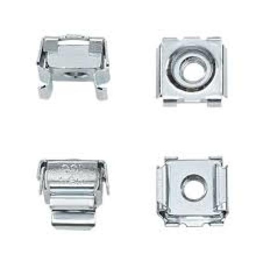 [HOFFMAN_P1032CN] HOFFMAN Kit de 20 Tuercas Enjauladas #10-32, Para Uso en Gabinetes o Racks con Rieles con Orificios Cuadrado, de Acero, Color Plateado
