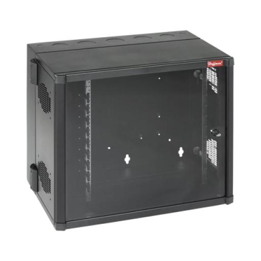 [HOFFMAN_EWMW242825] HOFFMAN Gabinete AccessPlus de Montaje en Pared de 19in, Rieles Numerados y Roscados #10-32, Puerta con Ventana de Seguridad, 700 mm de Ancho, 637 mm de Profundidad, 12 UR, Color Negro